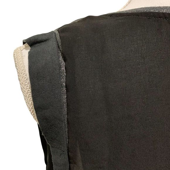 Guess Womens Top XS Grey Multi Embellished Foil Sleeveless Lightweight - Picture 9 of 15